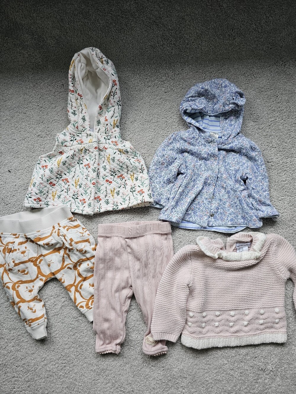 26pc baby girl clothing 3 6 month dress sweater onesie footie vest pants - Picture 6 of 6